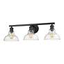 3_Carver 27 1/2" Wide Matte Black 3-Light Bath Light more views