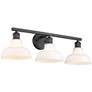 Carver 27 1/2" Wide Matte Black 3-Light Bath Light