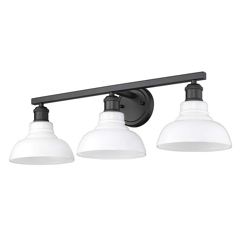 Image 4 Carver 27 1/2" Wide Matte Black 3-Light Bath Light more views