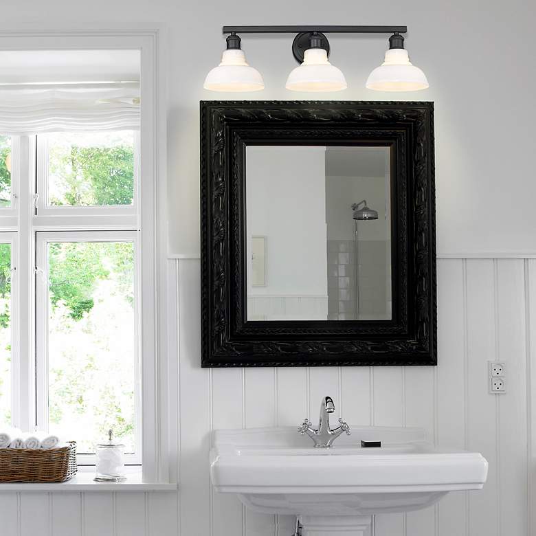 Image 6 Carver 27 1/2" Wide Matte Black 3-Light Bath Light more views