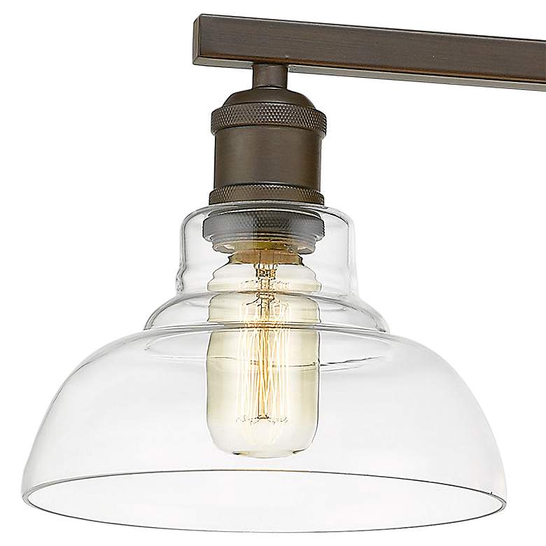Image 3 Carver 27 1/2" Wide Rubbed Bronze Clear 3-Light Bath Light more views