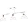 1_Carver 35 1/2" Wide Chrome 3-Light Ceiling Light