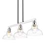 5_Carver 35 1/2" Wide Chrome 3-Light Ceiling Light more views