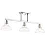 Carver 35 1/2" Wide Chrome 3-Light Semi-Flush With Clear Glass