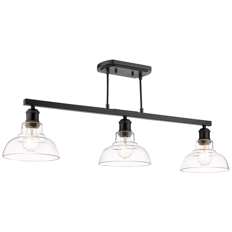 Image 2 Carver 35 1/2" Wide Matte Black 3-Light Linear Pendant