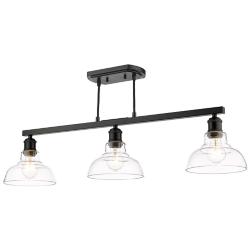 Carver 35 1/2" Wide Matte Black 3-Light Linear Pendant