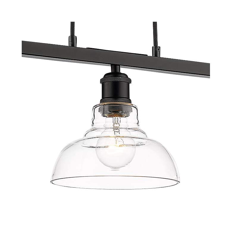 Image 3 Carver 35 1/2" Wide Matte Black 3-Light Linear Pendant more views