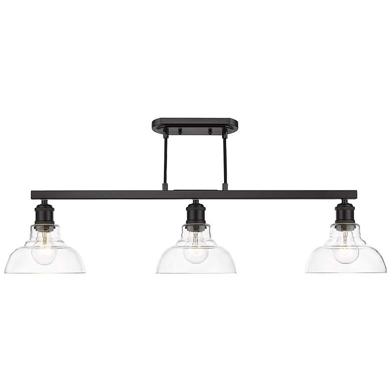 Image 4 Carver 35 1/2" Wide Matte Black 3-Light Linear Pendant more views
