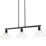 4_Carver 35 1/2" Wide Matte Black 3-Light Linear Pendant more views