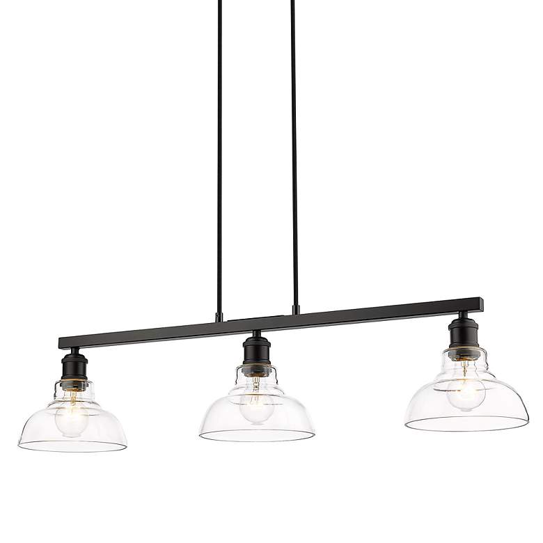 Image 5 Carver 35 1/2" Wide Matte Black 3-Light Linear Pendant more views