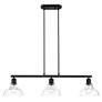 5_Carver 35 1/2" Wide Matte Black 3-Light Linear Pendant more views