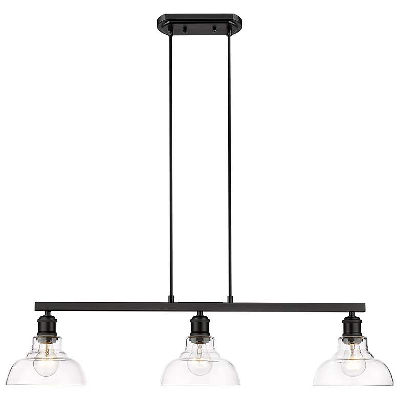 Image 6 Carver 35 1/2" Wide Matte Black 3-Light Linear Pendant more views