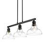 6_Carver 35 1/2" Wide Matte Black 3-Light Linear Pendant more views