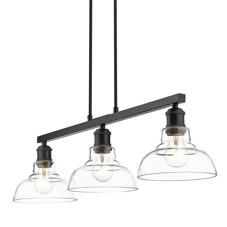 Image 7 Carver 35 1/2" Wide Matte Black 3-Light Linear Pendant more views