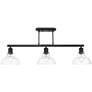 Carver 35 1/2" Wide Matte Black 3-Light Semi-Flush With Clear Glass