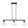 3_Carver 35 1/2"W Black 3-Light Linear Pendant w/ Milk Glass more views