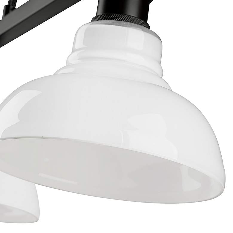 Image 4 Carver 35 1/2"W Black 3-Light Linear Pendant w/ Milk Glass more views