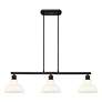 4_Carver 35 1/2"W Black 3-Light Linear Pendant w/ Milk Glass more views
