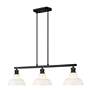 5_Carver 35 1/2"W Black 3-Light Linear Pendant w/ Milk Glass more views