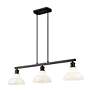6_Carver 35 1/2"W Black 3-Light Linear Pendant w/ Milk Glass more views