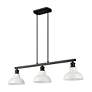7_Carver 35 1/2"W Black 3-Light Linear Pendant w/ Milk Glass more views