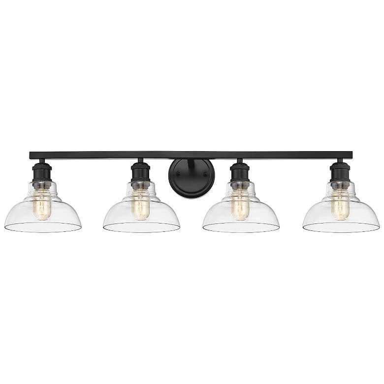 Image 1 Carver 36" Wide Matte Black 4-Light Bath Light