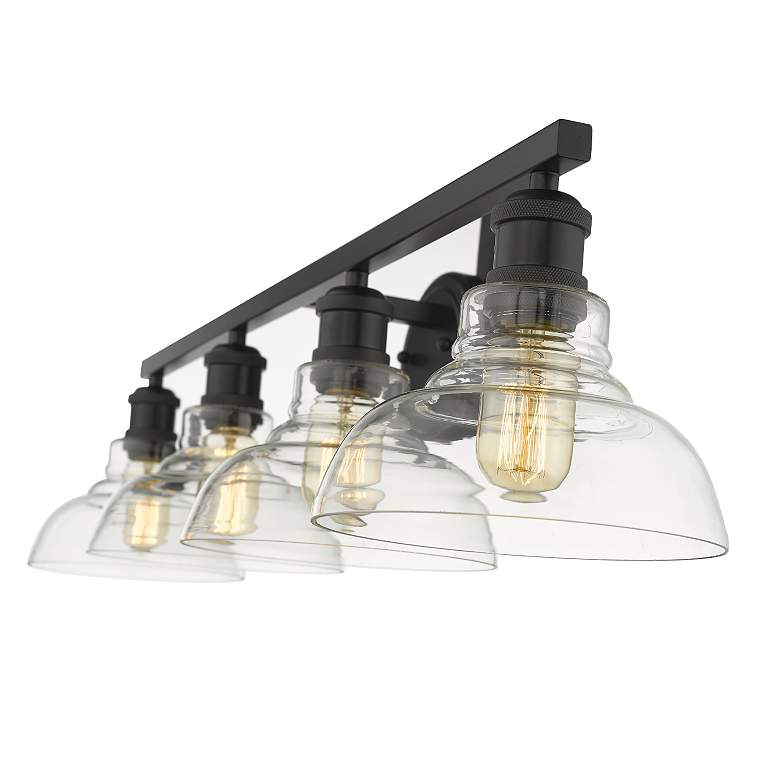 Image 4 Carver 36" Wide Matte Black 4-Light Bath Light more views