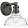 Carver 7 1/2" Wide Matte Black 1-Light Wall Sconce with Clear Glass