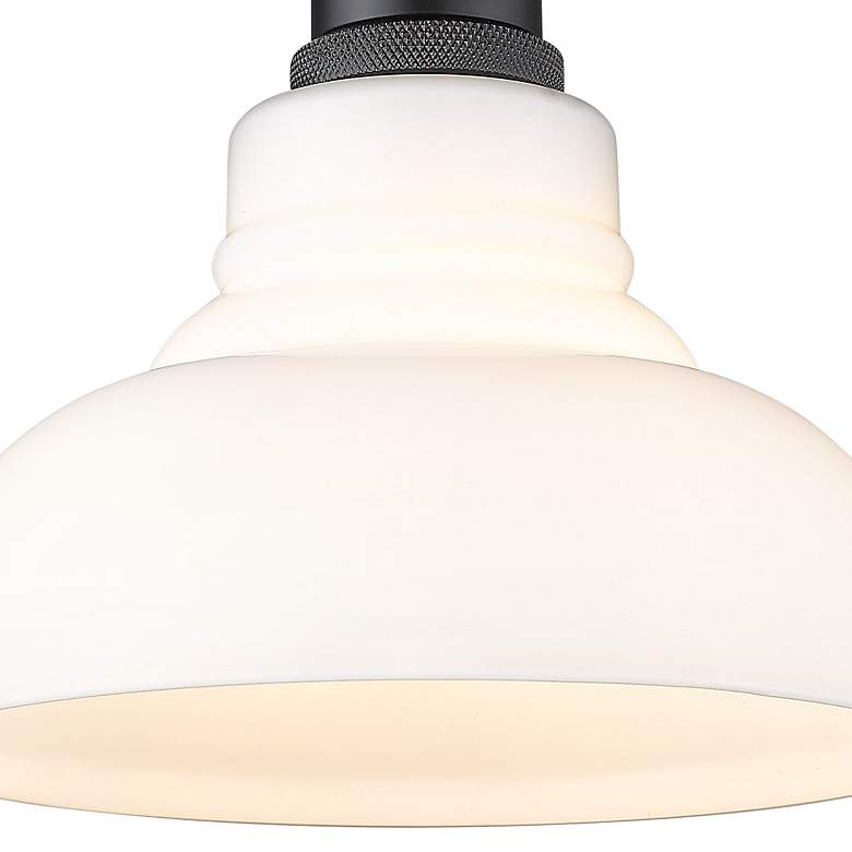 Image 3 Carver 7 1/2 inch Wide Matte Black and Milk Glass Ceiling Light more views