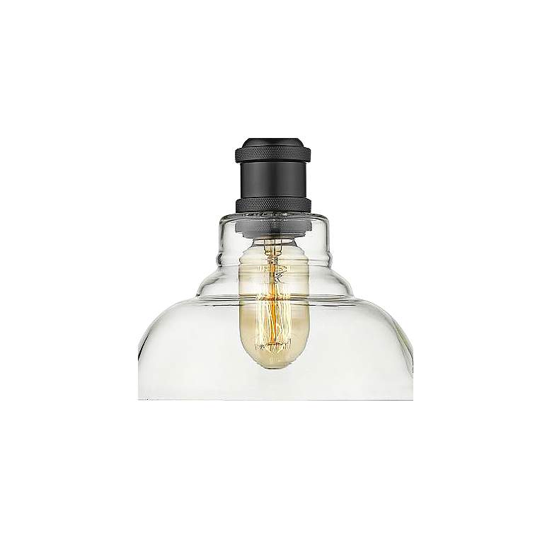 Image 2 Carver 7 1/2" Wide Matte Black Mini Pendant with Clear Glass more views