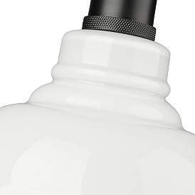 Image5 of Carver 7 1/2" Wide Mini Pendant in Matte Black with Vintage Milk Glass more views