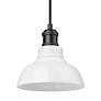 6_Carver 7 1/2" Wide Mini Pendant in Matte Black with Vintage Milk Glass more views