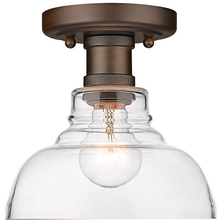 Image 4 Carver 7 1/2"W Rubbed Bronze Ceiling Light with Clear Glass more views