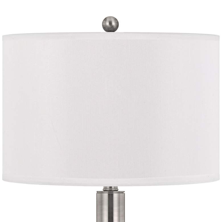 Image 3 Carver Single Light Brushed Steel USB Hotel Table Lamp more views