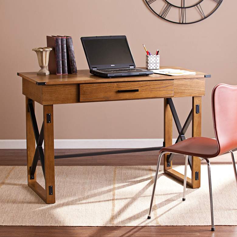 Image 5 Cas 48 1/2" Wide Distressed Pine Lift-Top Desk more views