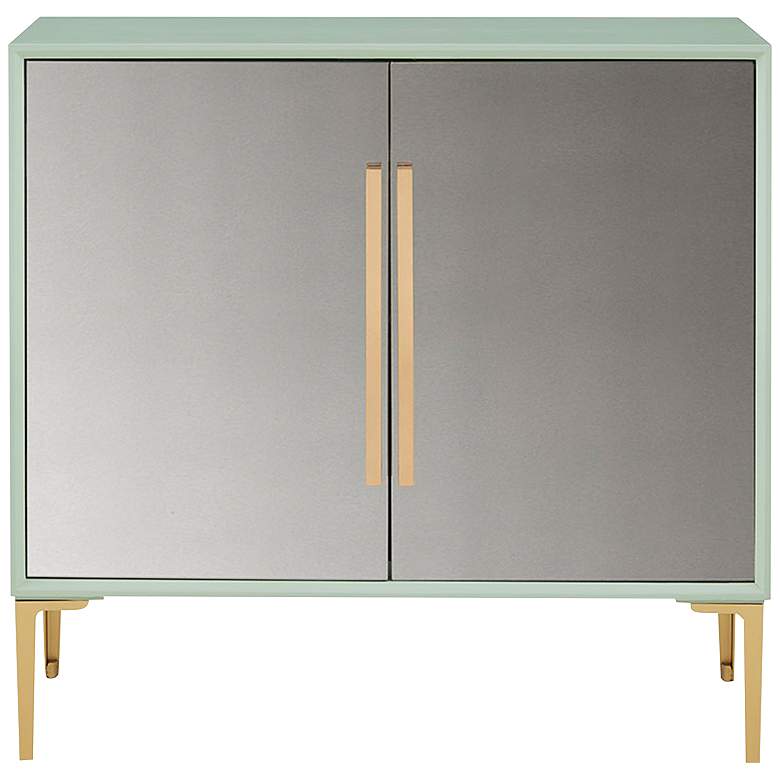 Image 7 Casa 36"W Pale Mint Green Wood 2-Door Accent Cabinet more views