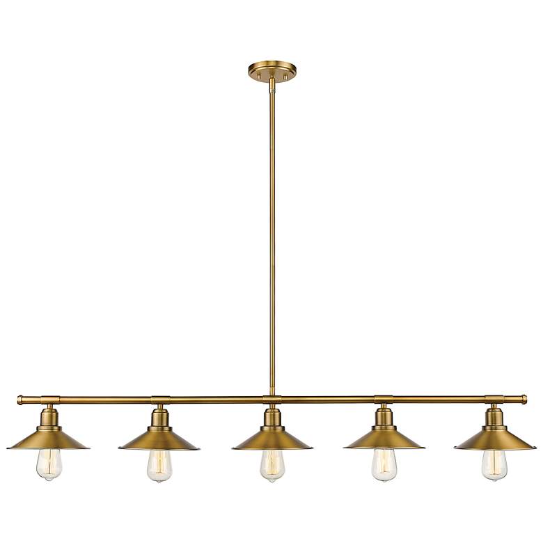 Image 1 Casa by Z-Lite Factory Brass 5 Light Island Pendant