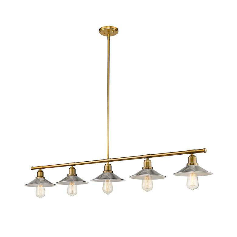 Image 4 Casa by Z-Lite Factory Brass 5 Light Island Pendant more views