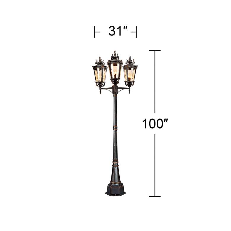 Image 6 Casa Marseille 100" High Bronze Outdoor 3-Arm Post Light more views