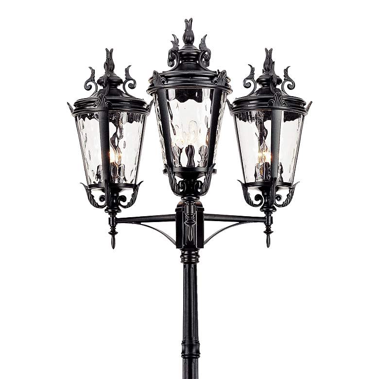 Image 3 Casa Marseille™ 100"H Black Outdoor 3-Light Post Light more views