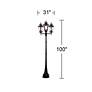 5_Casa Marseille™ 100"H Black Outdoor 3-Light Post Light more views
