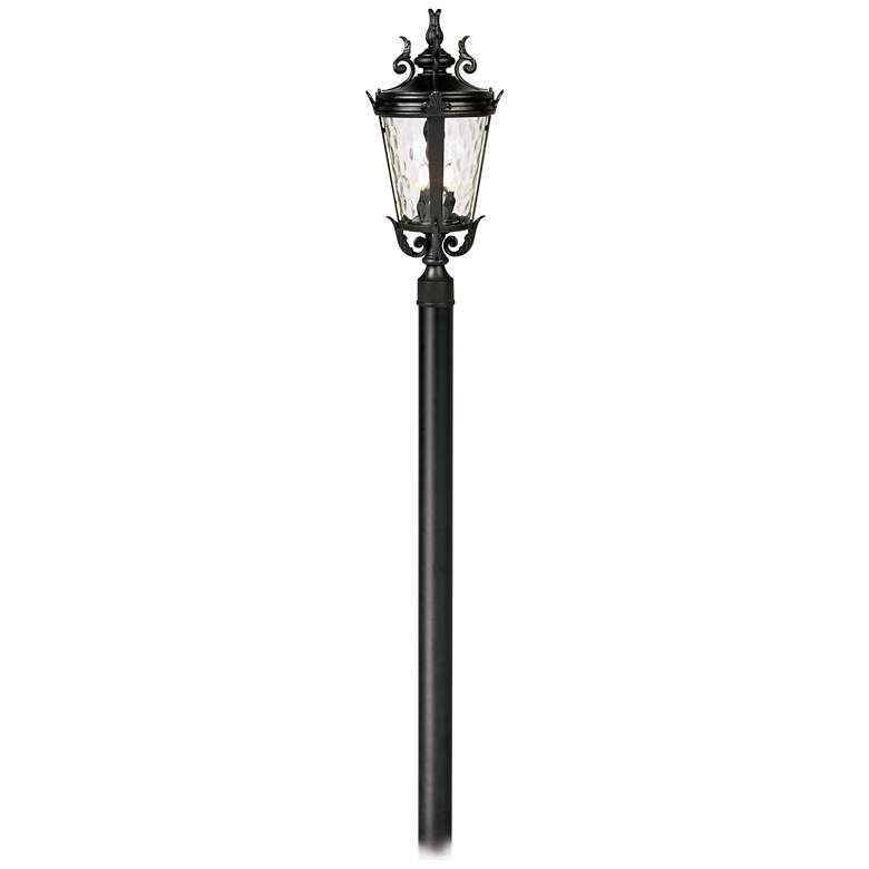 Image 1 Casa Marseille 107" High Black Post Light with Burial Pole