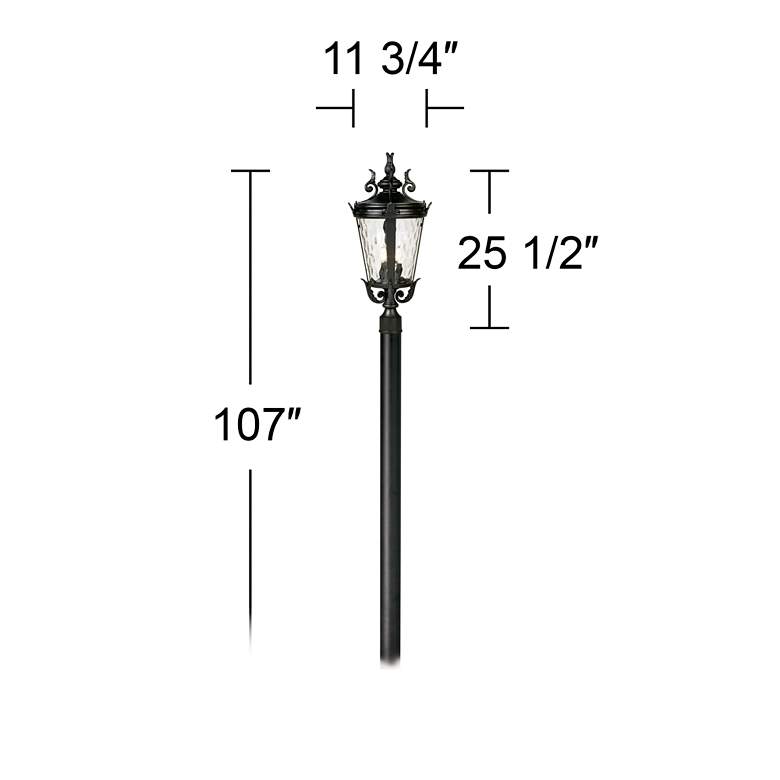 Image 3 Casa Marseille 107 inch High Black Post Light with Burial Pole more views