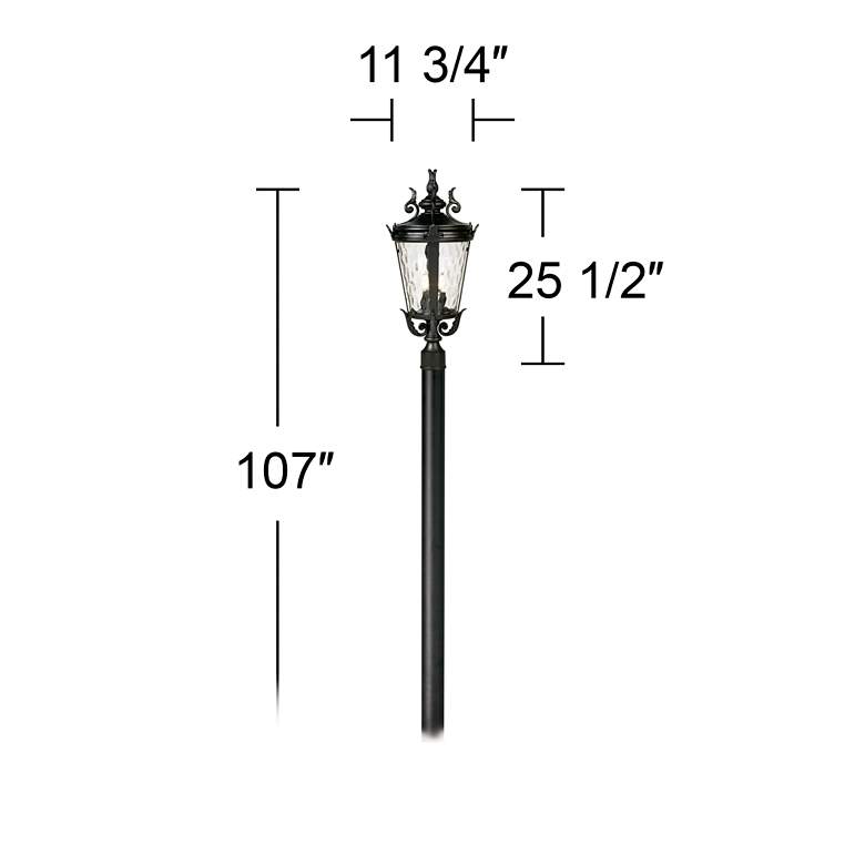 Image 3 Casa Marseille 107" High Black Post Light with Burial Pole more views