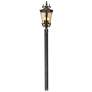 Casa Marseille 107" High Bronze Post Light with Burial Pole