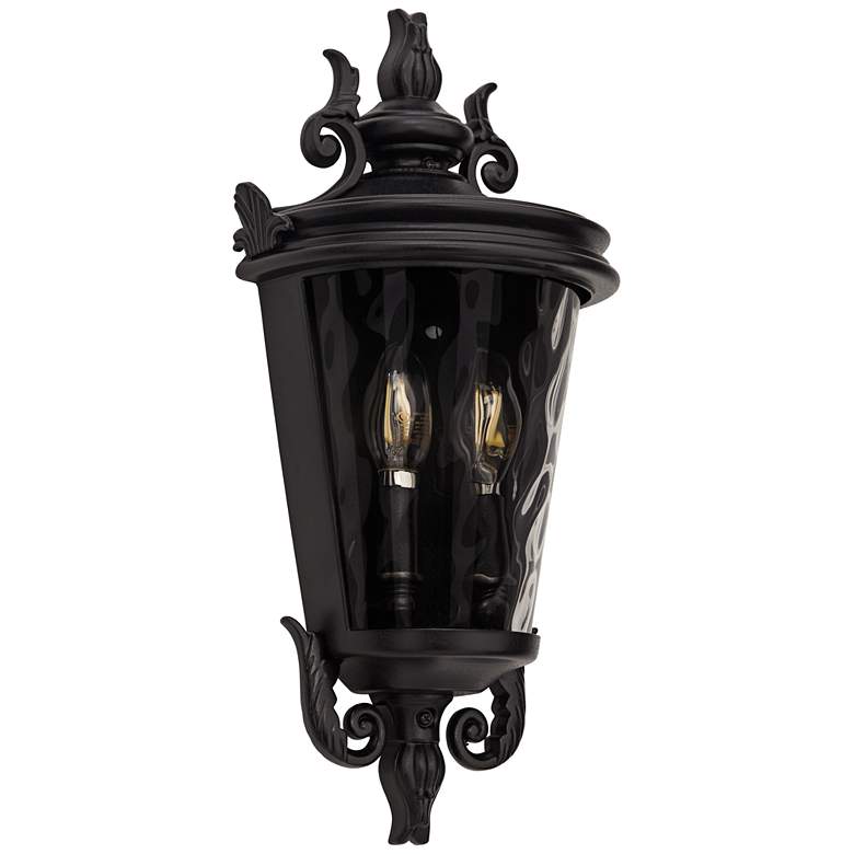 Image 4 Casa Marseille 17 inch High Textured Black Outdoor Wall Light more views