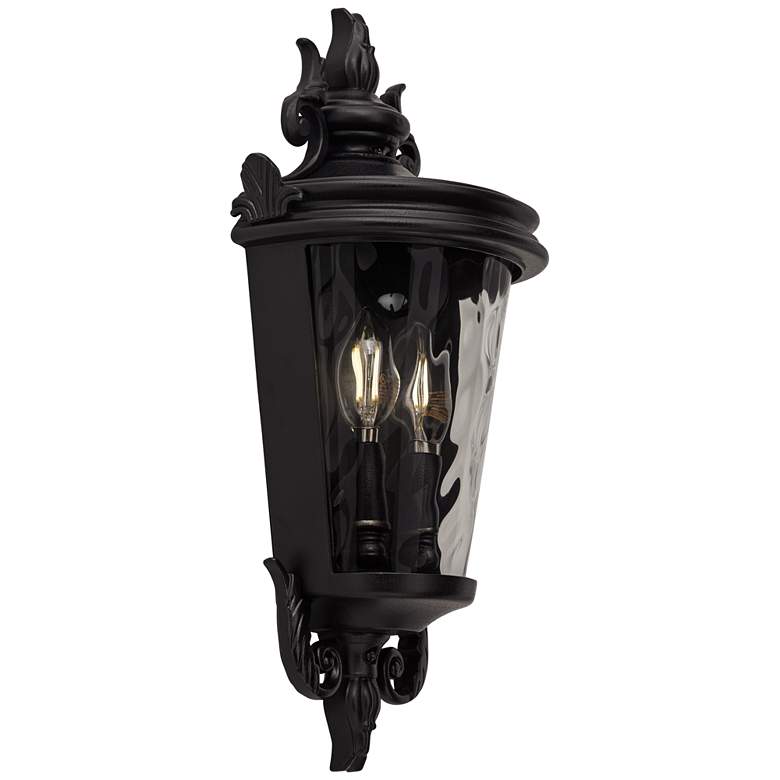 Image 5 Casa Marseille 17 inch High Textured Black Outdoor Wall Light more views