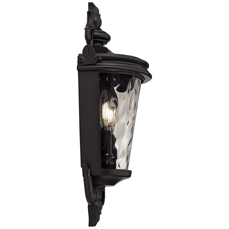 Image 6 Casa Marseille 17 inch High Textured Black Outdoor Wall Light more views