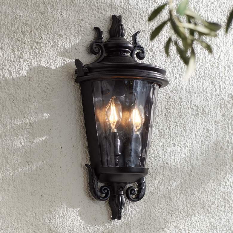 Image 7 Casa Marseille 17" High Textured Black Outdoor Wall Light more views