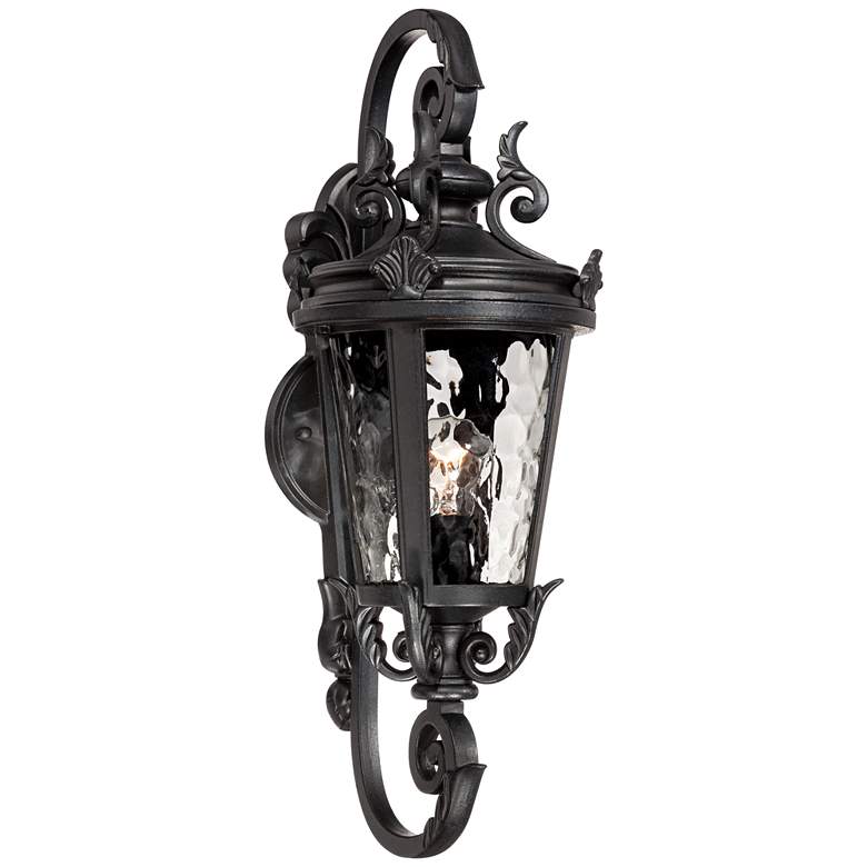 Image 3 Casa Marseille 19 inch Black Scroll Arm Traditional Outdoor Wall Light